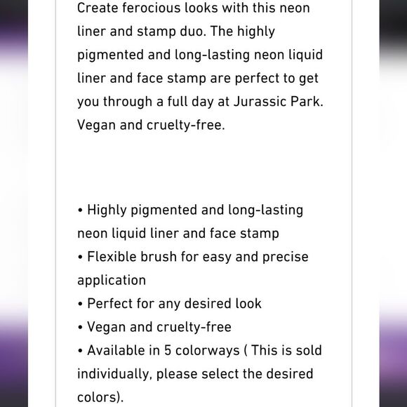 Profusion Cosmetics X Jurassic Park Neon Liner & Stamp Duo - Picture 5 of 6